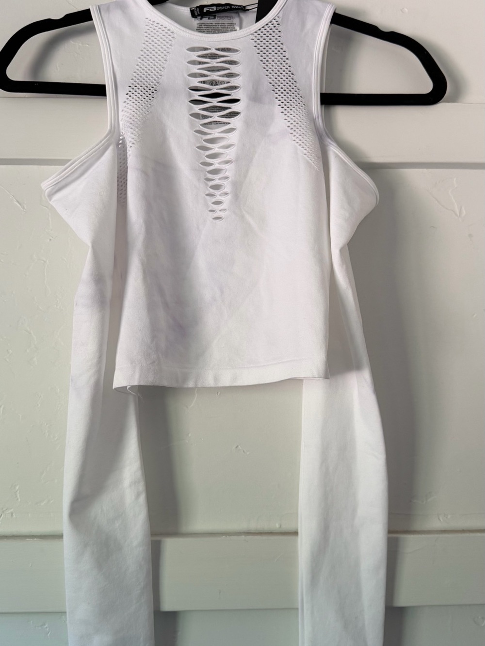Source Unknown White Long Sleeve Cutout Back Top